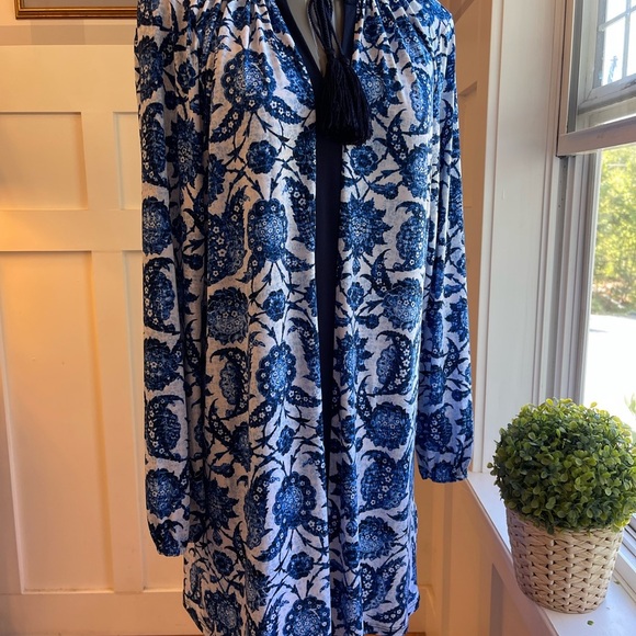 Michael Kors Navy and White Floral Dress Size Medium - Picture 2 of 8